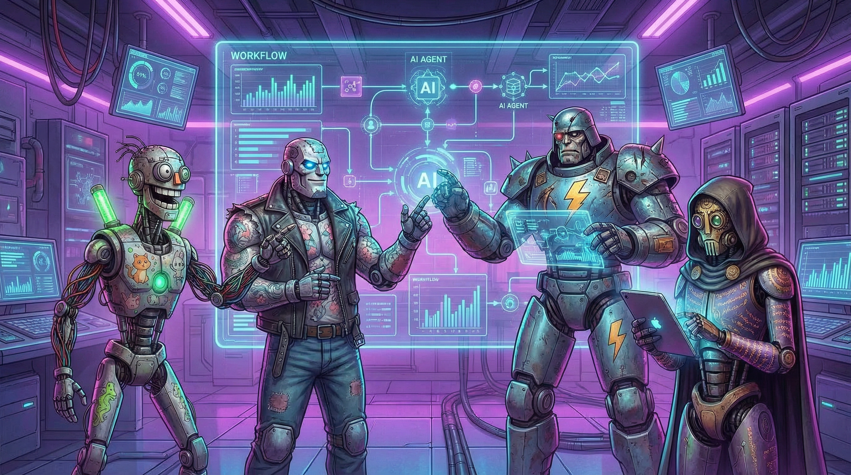 Evolution Unleashed Robot Crew orchestrating AI workflows